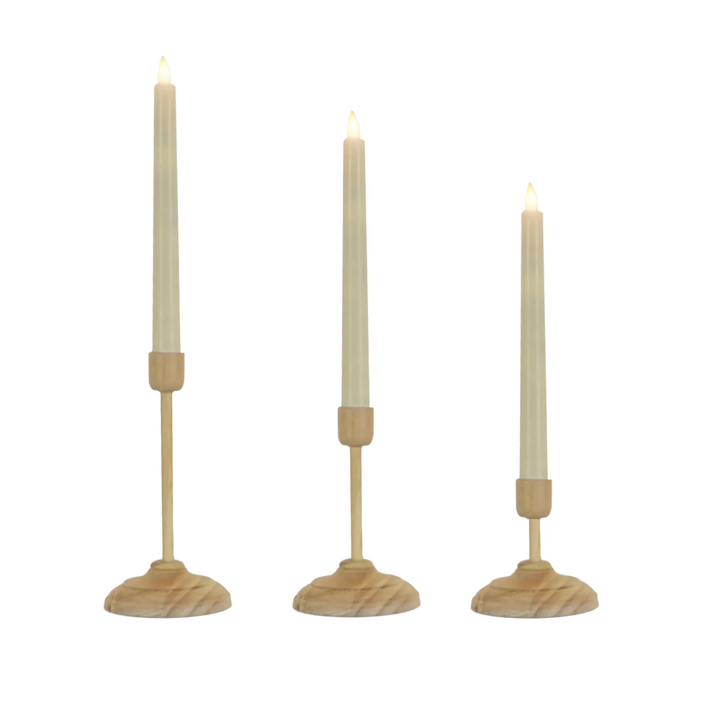 National Tree Company HGTV Home Collection Flameless Heritage Candle Set, Natural Base