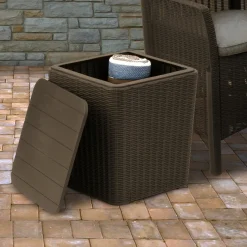 National Tree Company 43L Capacity Arendal Collection Wicker Texture All-Weather Storage Box