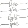 National Tree Company 4-Piece Hannukah Place Setting Message Decor, Curly Script Writing In Silver, 10 in