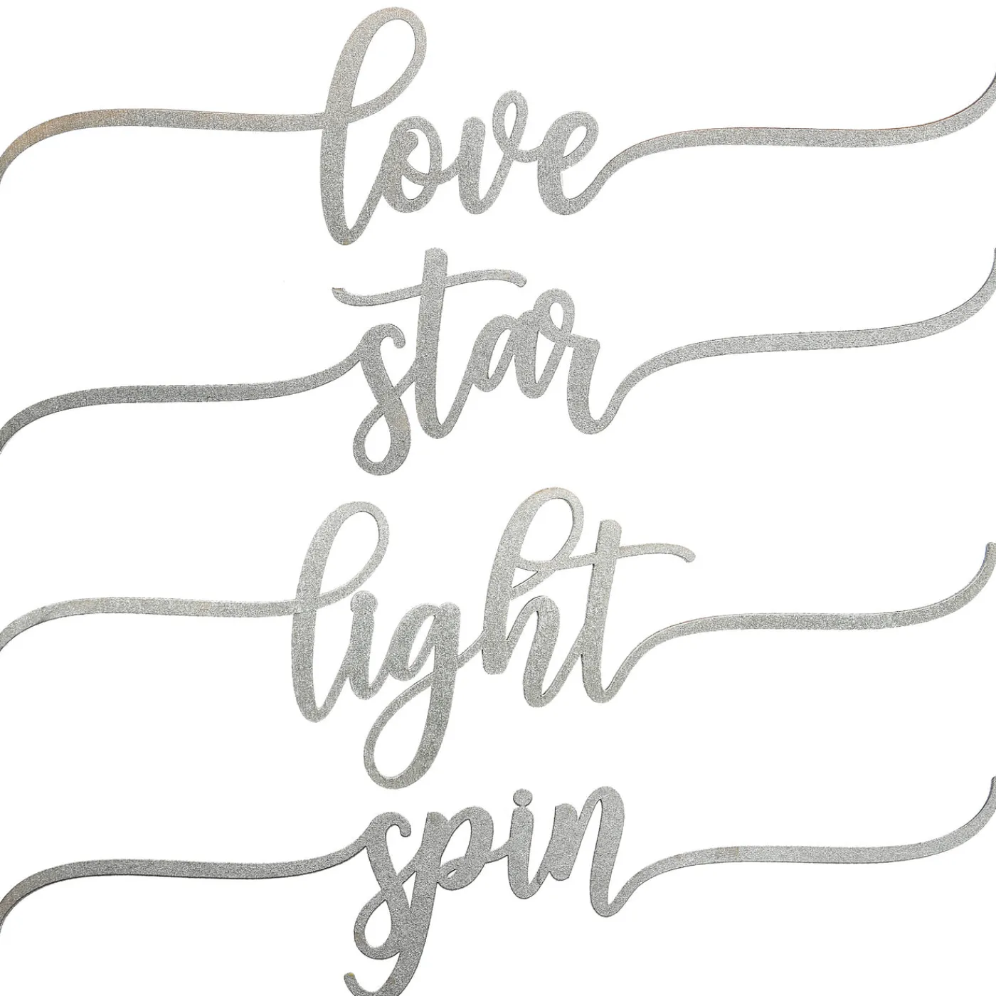 National Tree Company 4-Piece Hannukah Place Setting Message Decor, Curly Script Writing In Silver, 10 in