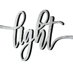National Tree Company 4-Piece Hannukah Place Setting Message Decor, Curly Script Writing In Silver, 10 in