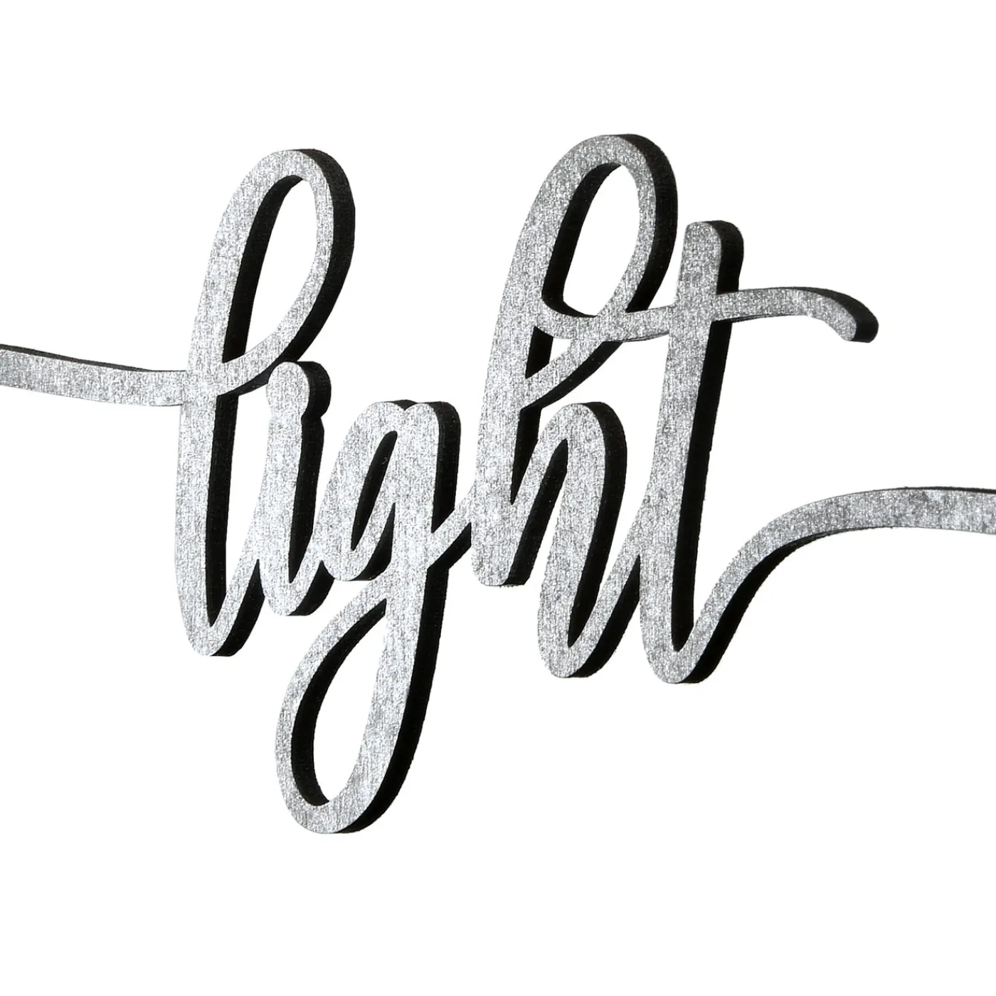National Tree Company 4-Piece Hannukah Place Setting Message Decor, Curly Script Writing In Silver, 10 in