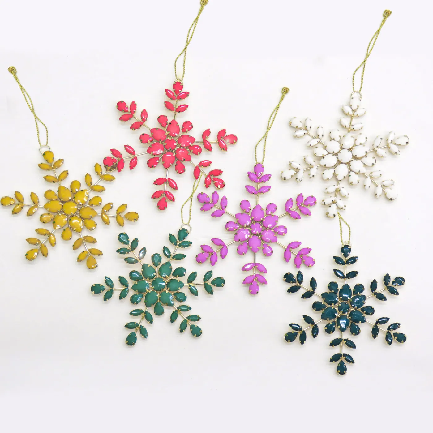 National Tree Company 6-Piece HGTV Home Collection Beaded Snowflake Ornaments