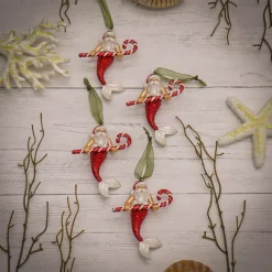 National Tree Company 4-Piece HGTV Home Collection Santa Merman Ornaments