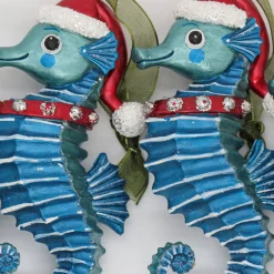 National Tree Company 4-Piece HGTV Home Collection Teal Seahorse Ornaments