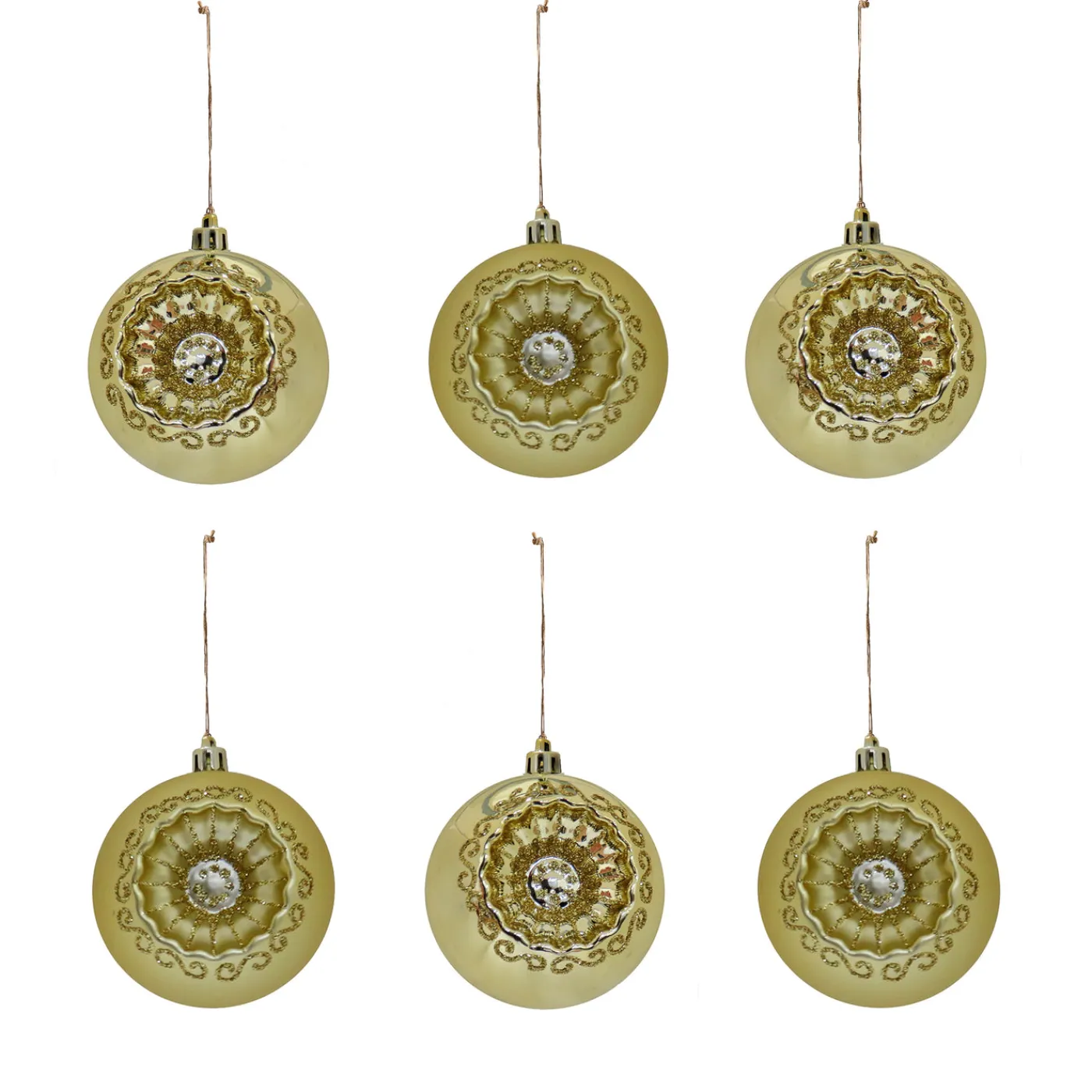 National Tree Company 6-Piece Shatterproof Glittering Gold Ornaments