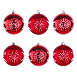 National Tree Company 6-Piece Shatterproof Snowflake Red Ornaments