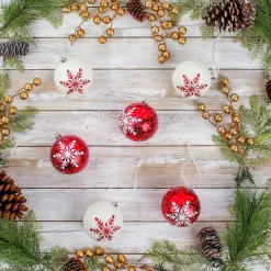 National Tree Company 6-Piece Shatterproof Snowflake Ornaments