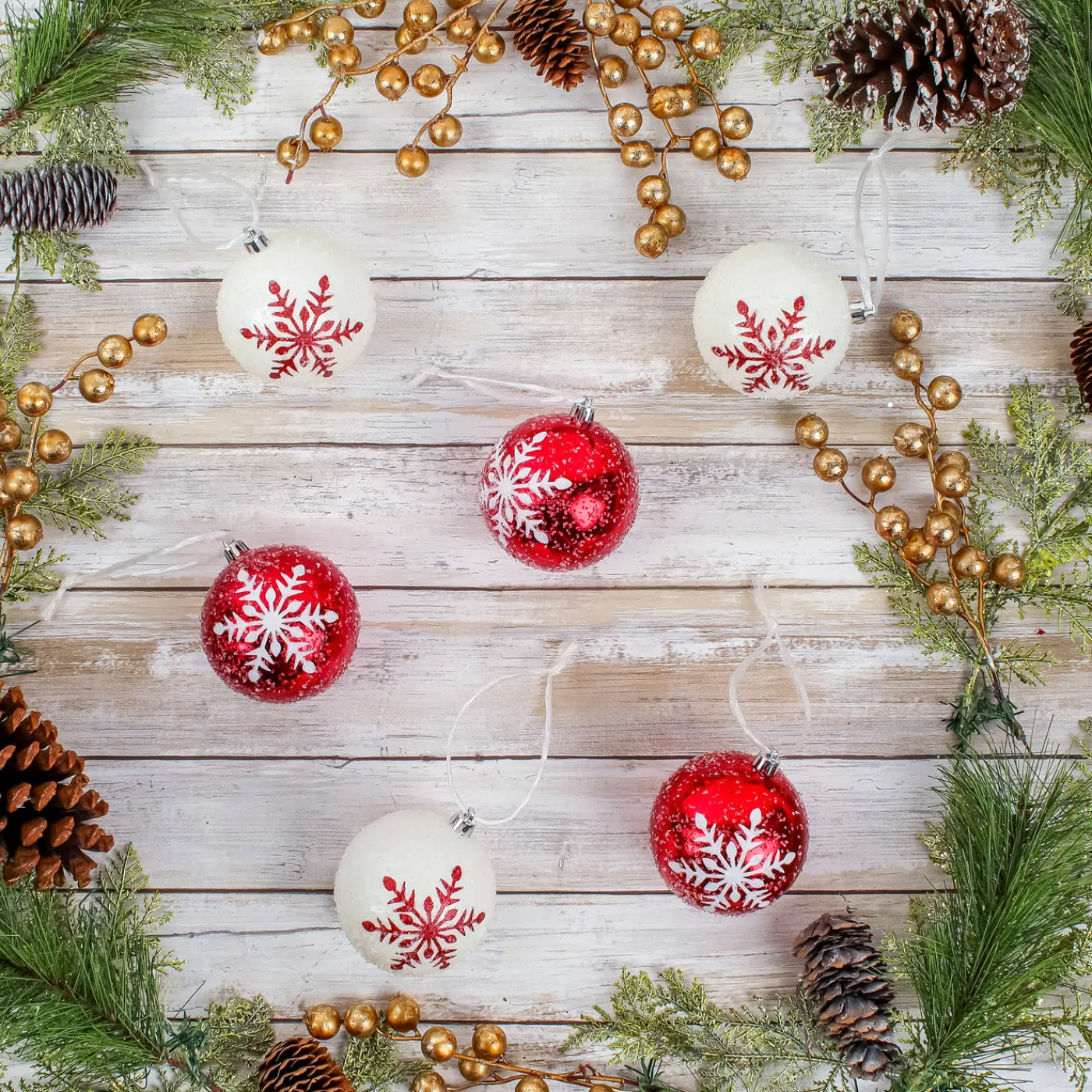 National Tree Company 6-Piece Shatterproof Snowflake Ornaments