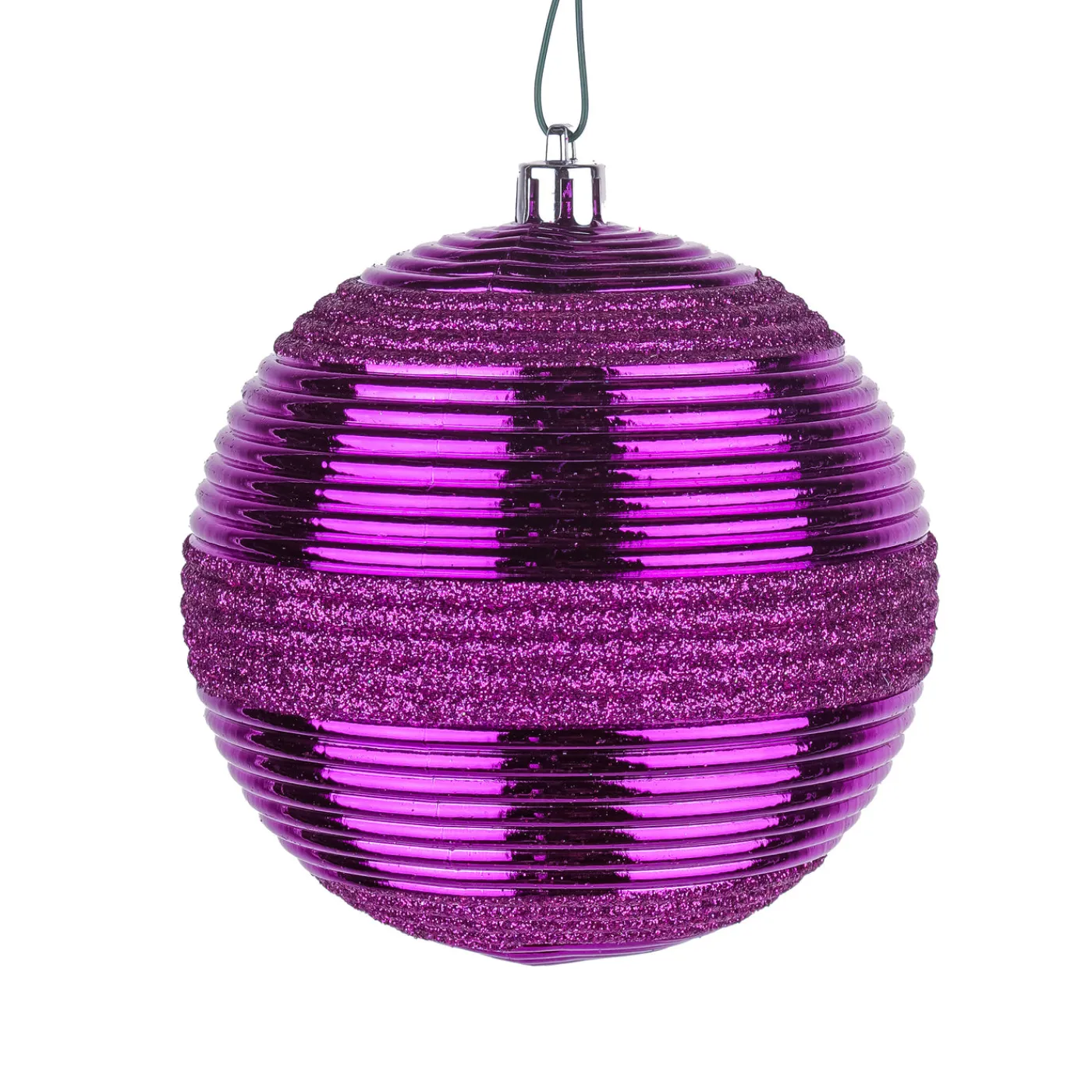 National Tree Company 4-Piece Shatterproof Swirling Purple Ornaments