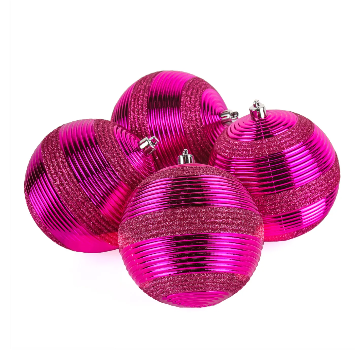 National Tree Company 4-Piece Shatterproof Swirling Pink Ornaments