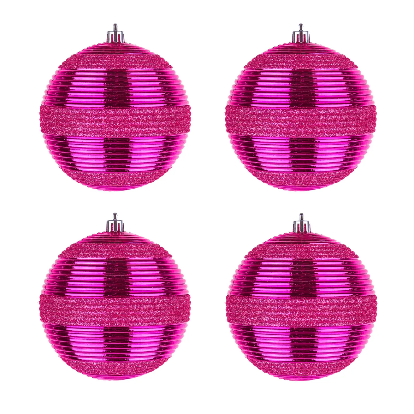 National Tree Company 4-Piece Shatterproof Swirling Pink Ornaments