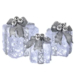National Tree Company Pre-Lit Decorated White Gift Box Assortment
