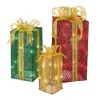 National Tree Company Pre-Lit Multicolor Gift Boxes, Set of Three, White Lights