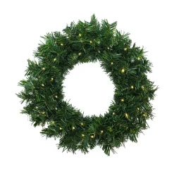 National Tree Company Pre-Lit Warm Welcome Assortment Set of 2 Entrance Trees, 1 Wreath