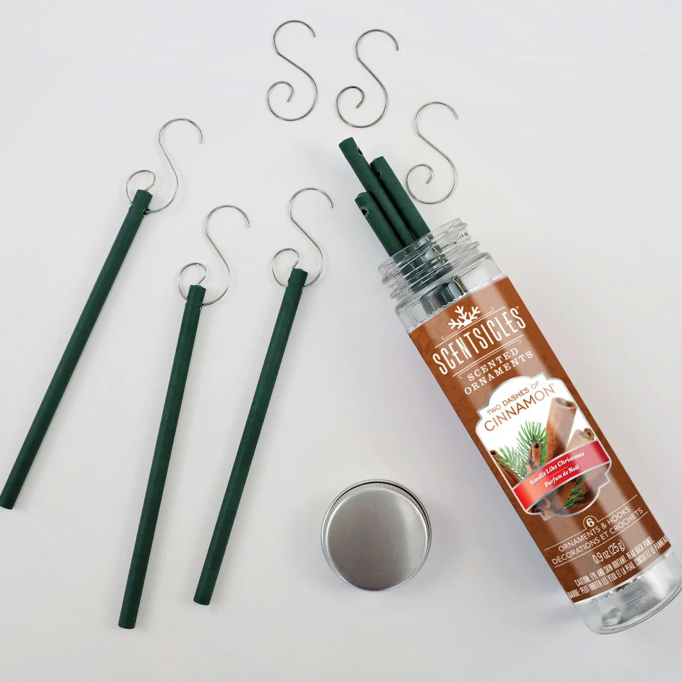 National Tree Company Scented Ornaments, 2-Pack- 6ct Bottle, 2 Dashes of Cinnamon, Fragrance-Infused Paper Sticks