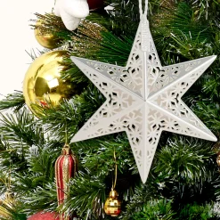 National Tree Company Scentsicles Decorative Ornament, Metal White Star, White Winter Fir with Refill