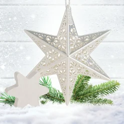 National Tree Company Scentsicles Decorative Ornament, Metal White Star, White Winter Fir with Refill