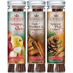 National Tree Company Scentsicles, 6pc Stick, Autumn 'n Apples, Two Dashes of Cinnamon, Spiced Pine Cones - 3 Pack