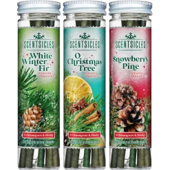 National Tree Company Scentsicles, 6pc Stick, White Winter Fir, O Christmas Tree, Snowberry Pine- 3 Pack