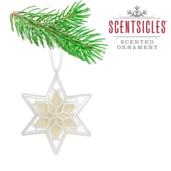National Tree Company Scentsicles, Scented Star Ornament, White Winter Fir, 2-Pack