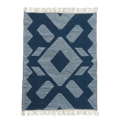 National Tree Company 4x6 ft. Indigo Blue Hand Woven Outdoor Rug