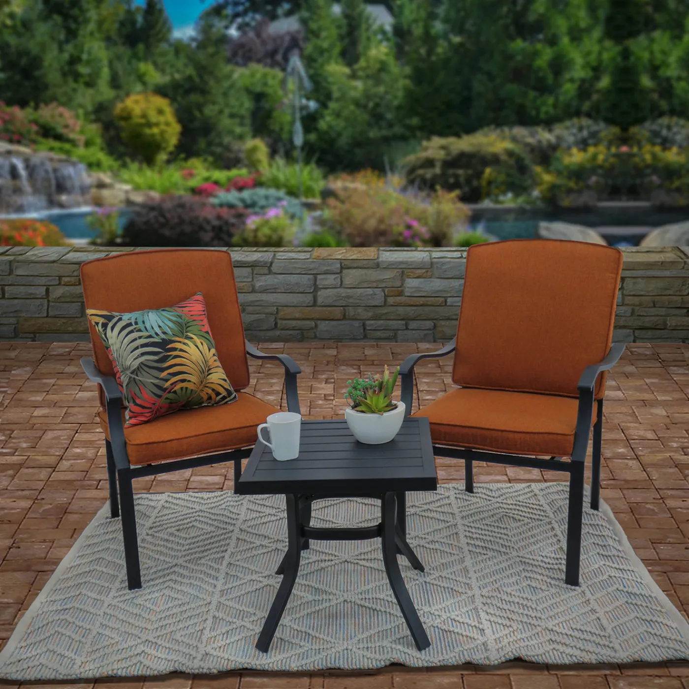 National Tree Company 4x6 ft. Multicolor Hand Woven Outdoor Rug