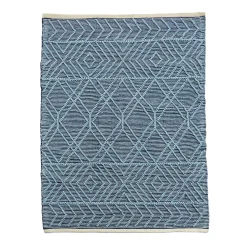 National Tree Company 5x7 ft. Navy Blue Hand Woven Outdoor Rug