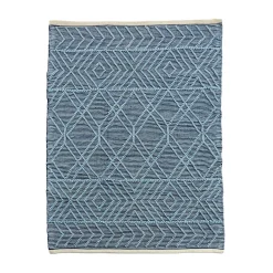 National Tree Company 4x6 ft. Navy Blue Hand Woven Outdoor Rug
