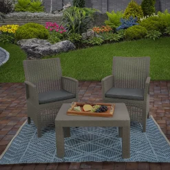 National Tree Company 4x6 ft. Navy Blue Hand Woven Outdoor Rug