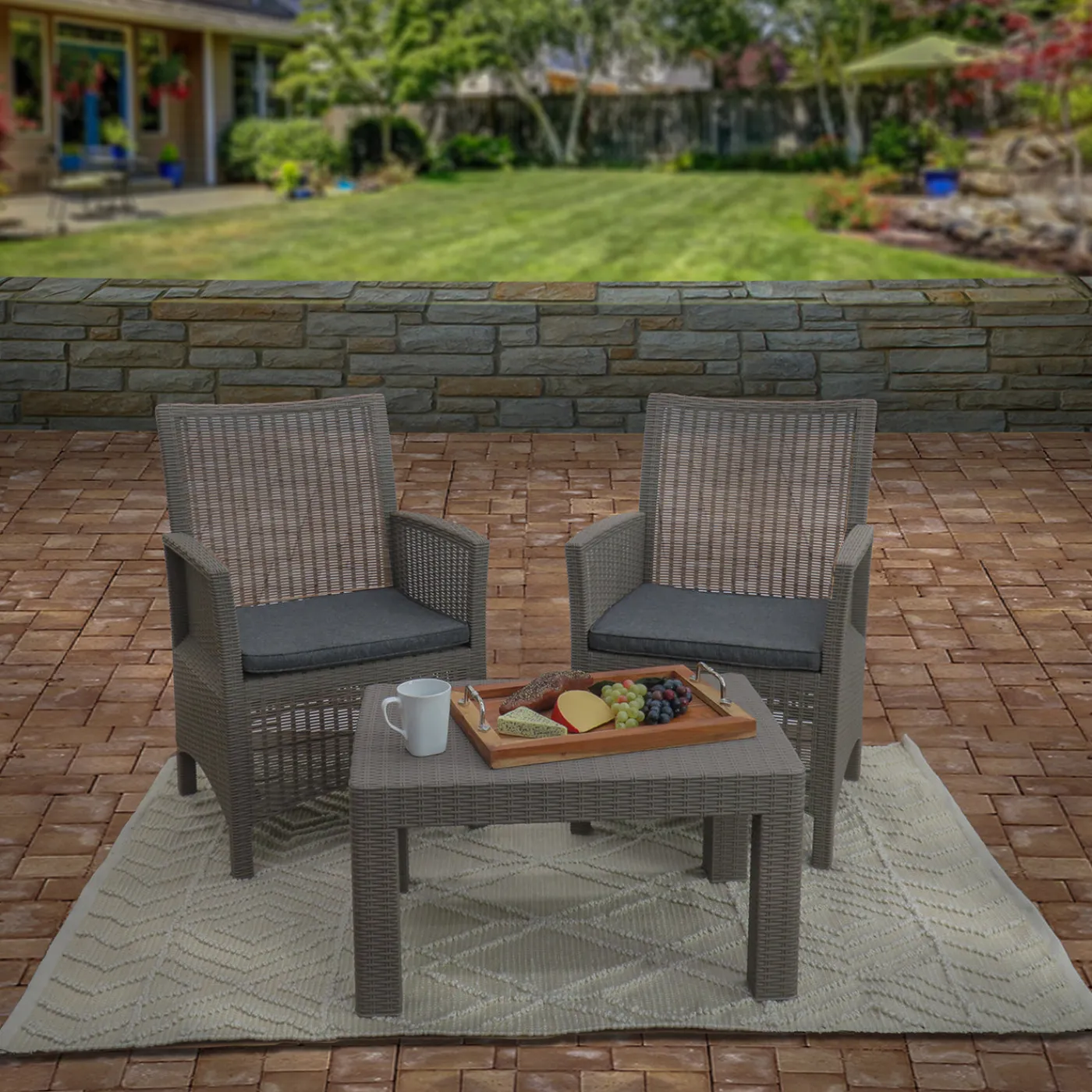National Tree Company 4x6 ft. Sand Hand Woven Outdoor Rug