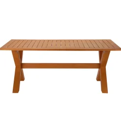National Tree Company 72x38x29 in. Eucalyptus Grandis Wood Farm House Style Table, Natural Color